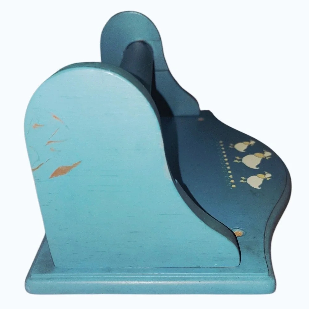Vintage Wooden Goose Paper Towel Holder Blue Country Farmhouse Wall Mount